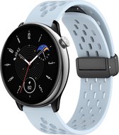Siliconen bandje - geschikt voor Samsung Galaxy Watch 6 (Classic) / Watch 5 (Pro) / Watch 4 (Classic) / Watch 3 41 mm / Active / Active 2 / Watch 42 mm - lichtblauw