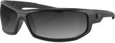 Bobster AXL Glans Zwarte Zonnebril - Motorbril Heren - Sportbril Heren - Glaskleur Smoke