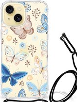 Case Anti-shock Geschikt voor iPhone 15 Vlinder