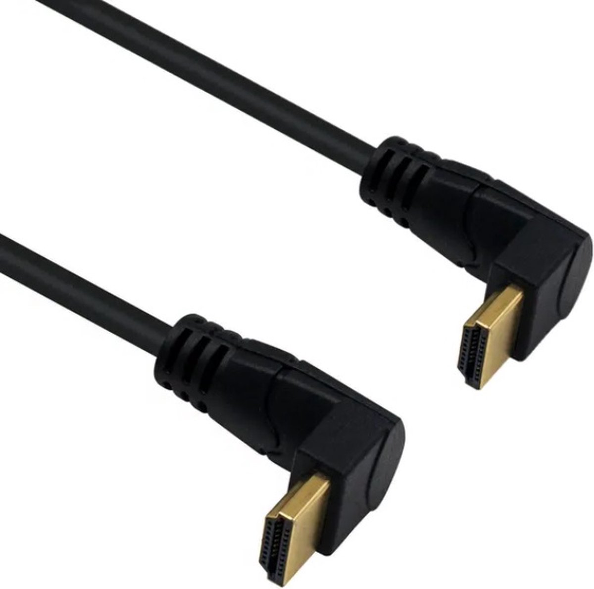 HDMI kabel - 90° haakse connectoren (beneden/beneden) - HDMI2.0 (4K 60Hz + HDR) - 1,8 meter