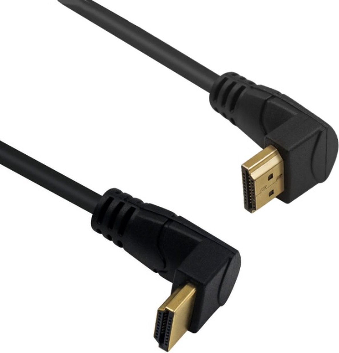 HDMI kabel - 90° haakse connectoren (boven/beneden) - HDMI2.0 (4K 60Hz + HDR) - 0,60 meter
