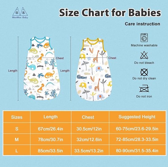 Babyslaapzak met voeten, 1,5 TOG, slaapzak, 100% katoen, voor het hele jaar door, slaapzak, babyslaapzak met pijpen, beer, S/6-18