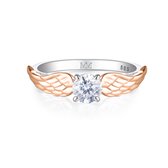 Feathra - 14k Roségouden Harry Potter Gouden Snaai Moissanite Ring met Gevleugelde Accenten - 3 karaat