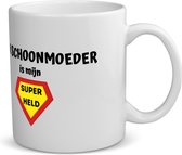 Akyol - mijn schoonmoeder is mijn superheld koffiemok - theemok - Schoonmoeder - super schoonmoeder - moeder cadeautjes - moederdag - verjaardag - geschenk - kado - 350 ML inhoud