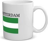 Akyol - rotterdam koffiemok - theemok - Rotterdam - toeristen rotterdammers - groen wit groen vlag - cadeautje - kado - erasmusbrug - zuid holland - 350 ML inhoud