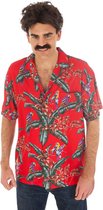 Toppers in concert - Chaks Hawaii shirt/blouse - tropische bloemen - rood - Verkleedkleren heren L