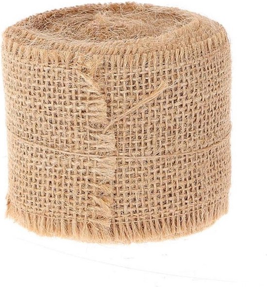 HBX Natural Living Ruban de Décoration - jute - rouleau - 500 x 5 cm - tissu de ruban de décoration - passe-temps
