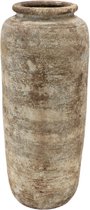 DK Design Vase à fleurs cruche modèle Batu - couleur sable - D20 x H42 cm - vase rustique