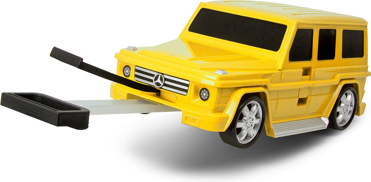 Packenger - Kindertrolley - Mercedes Benz Geel - Kinderkoffer met 4 wielen - met trekkoord - inhoud 20L