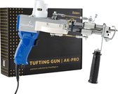 DUTCH AK-III Pro Tufting Gun - 2 en 1 TuftPistol (Cut & Loop Pile) - Pack Débutant avec Tuft Cloth/Chiffon et Pistolet - Blauw
