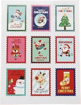 18 Stickers - Stickervel- Postzegelvorm - Sluitsticker / Naamstickers- Sluitzegel - Kerst / Merry Christmas / Mooie Feestdagen / Kerstpakket / Happy New Year - Envelop sticker - Kaart - Naamsticker / Naam | Cadeau – Gift – Cadeauzakje
