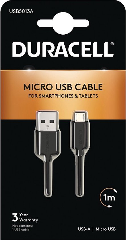 Duracell micro USB synchroniseer & oplaadkabel