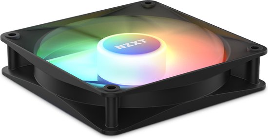 NZXT F140 RGB CORE black & RGB Lighting Controller - Ventilator 2 stuks - 140 mm - 4 Pins - 500rpm - 1500rpm - RGB - zwart