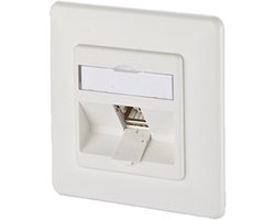 Metz Connect 130B12D11002-E Netwerkdoos Inbouw (in muur) Inzet met centraalstuk en frame CAT 6A 1 poort Zuiver wit