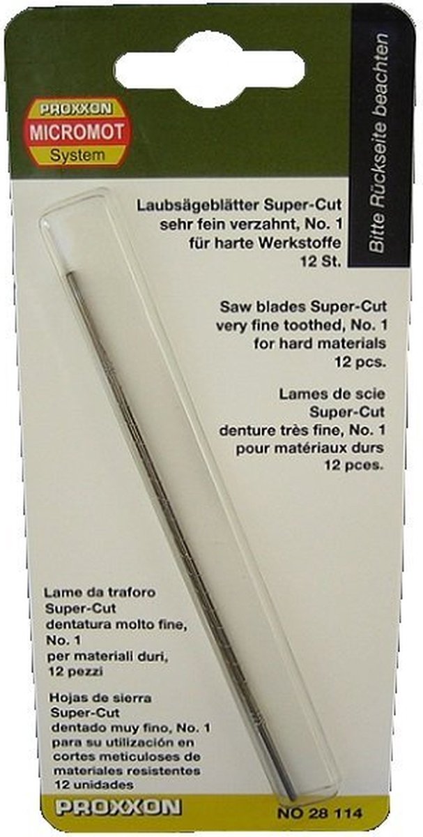 Proxxon 28114 12 stuk(s) Super-Cut-bladzaagblad voor ijzer, zeer fijn vertand (nr. 1: 50 tanden op 25 mm), 12 stuks