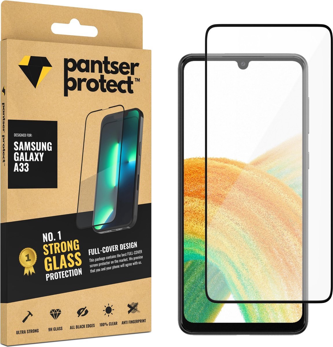Pantser Protect™ Glass Screenprotector Geschikt voor Samsung Galaxy A33 5G - Case Friendly - Premium Pantserglas - Glazen Screen Protector