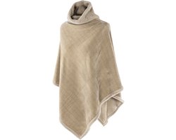 TISECO HOME STUDIO - Poncho met kraag - CHENILLE - Unisex - 100% polyester - Zand
