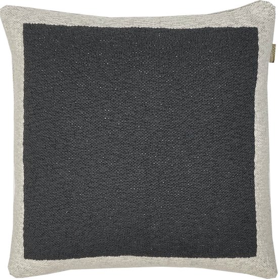 Solid knitted poster cushion black