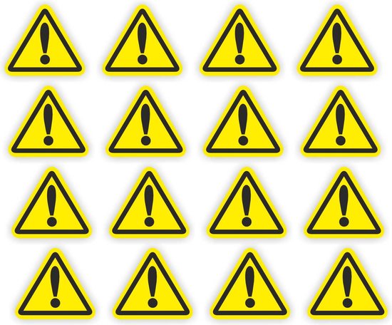 Gevaar Pas op uitroep teken 5cm, set van 16 stuks | bol