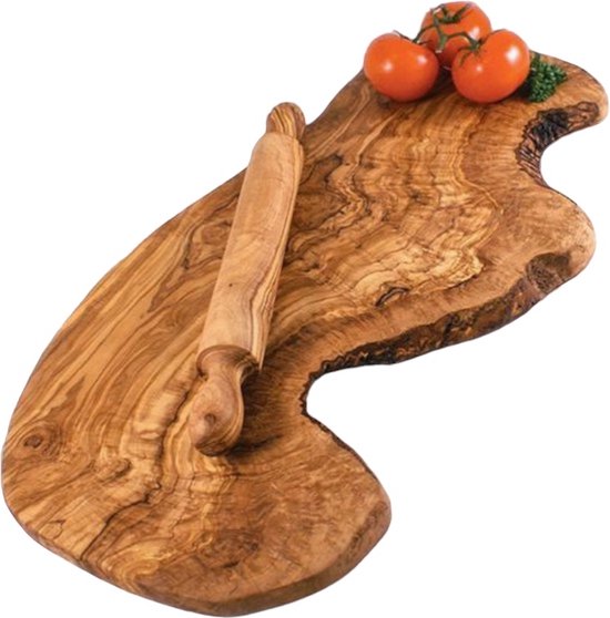 Foto: Craflair extra groot olijfhout tapasplank borrelplank serverplank snijplank xl 60 tot 65 cm lengte