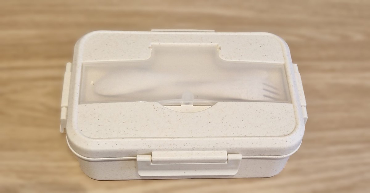 Lunchbox - Lunch Box - Broodtrommel - Lunchtrommel - Trommel - Box - Bestek - Vakjes - Wheat - BPA vrij - Biologisch - Bento - Duurzaam - Beige