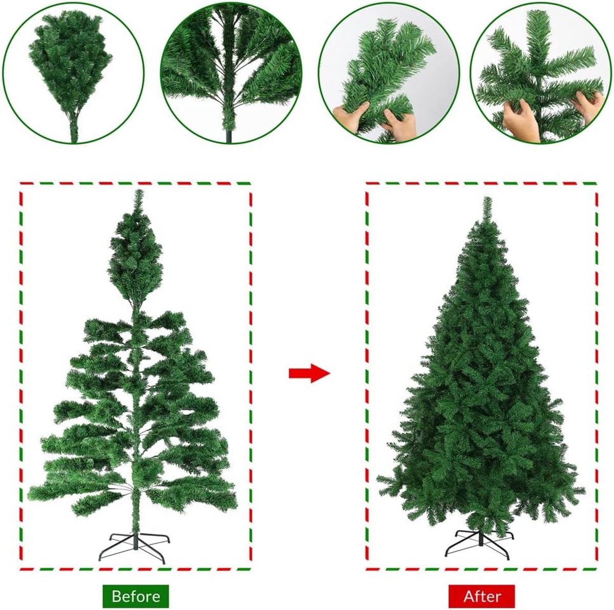 CASARIA® Künstlicher Weihnachtsbaum 240cm PVC realistische Optik mit Metallständer CASARIA® Künstlicher Weihnachtsbaum 240cm PVC realistische Optik mit Metallständer