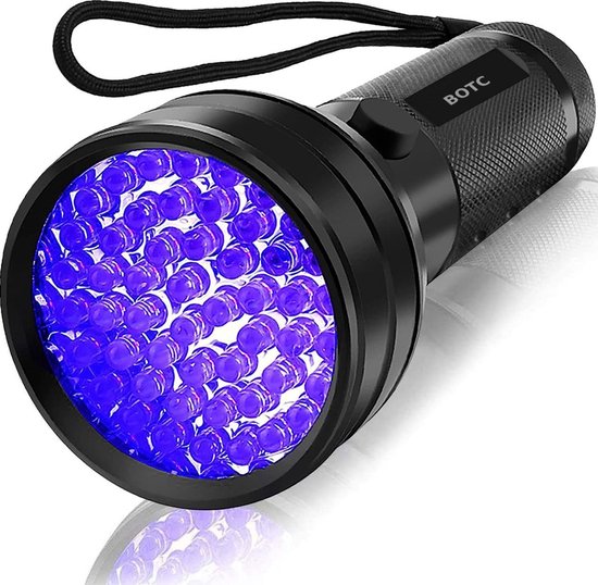 Foto: Botc zaklamp uv licht uv zaklamp 51 ultra violet led s blacklight zaklamp zwart