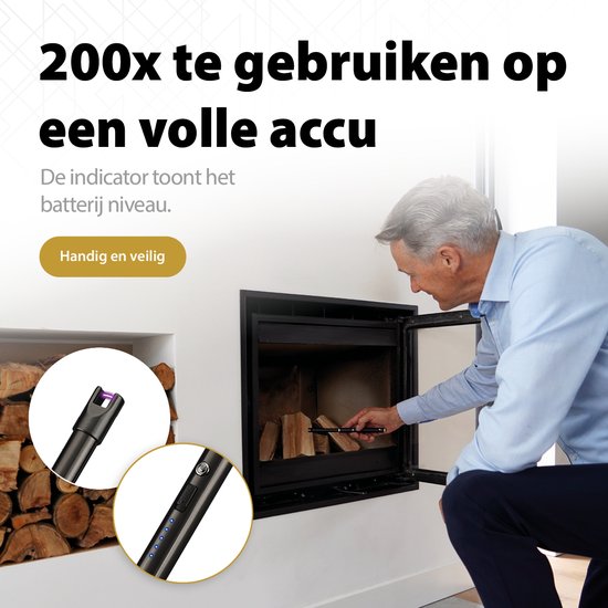 Rechargeable Long Thin Electric Briquet - Noir - Briquet Plasma Durable - Comprend Coffret Cadeau - BBQ - Bougies