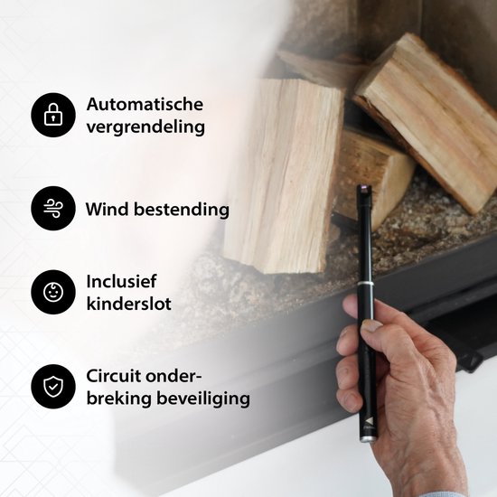 Rechargeable Long Thin Electric Briquet - Noir - Briquet Plasma Durable - Comprend Coffret Cadeau - BBQ - Bougies