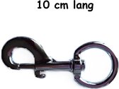 Musketonhaak - RVS - 2 stuks musketonhaak - 10 cm lang - Oog 3 cm breed - Karabijnhaak sluiting - Sluiting hondenlijn - Hobby - Naaien