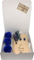 Boîte cadeau Veux-tu être ma maraine? | bleu | fleurs séchées | marraine | parrain | pour la vie | j ai une question pour vous