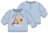 Disney Winnie The Pooh Baby Shirt - Lange Mouw - Lichtblauw - Maat 68 (Tot 6 Maanden)