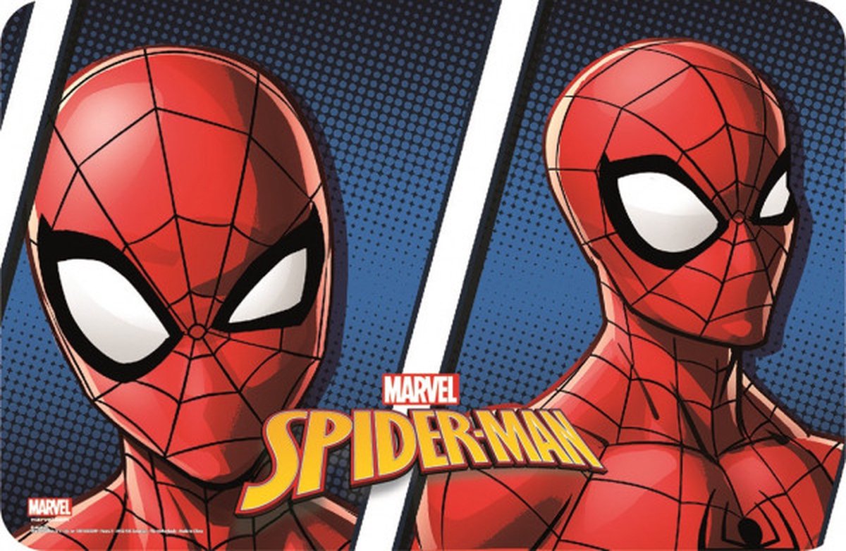 Spiderman onderleggers/placemats - 2 stuks - kunststof 43*28cm