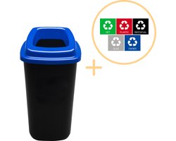 Plafor Prullenbak 28L, gemakkelijk afval recyclen – afval scheiden, afvalbakken, vuilnisbak, blauw
