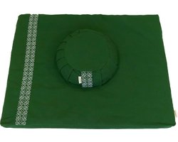 Samarali Meditatieset – Meditatiemat & meditatiekussen – 100% Katoen – Zafu & zabuton – Yoga zitkussen met boekweitkaf vulling – Ergonomisch ontwerp – Duurzaam geproduceerd