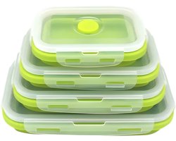 Premium Opvouwbare Draagbare Siliconen Voedsel Opslag Container Lunchbox Set - Set van 4