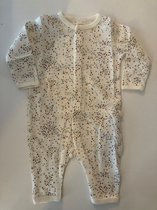 Baby new born pyjama, biologisch katoen, unisex, maat 50/56, ecru "dots"