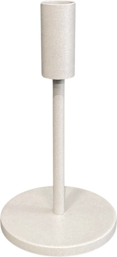 STILL - Kandelaar - Kaarsenstandaard - Geschikt voor LED Kaars - Dinerkaars - Ijzer - Beige - 19 cm