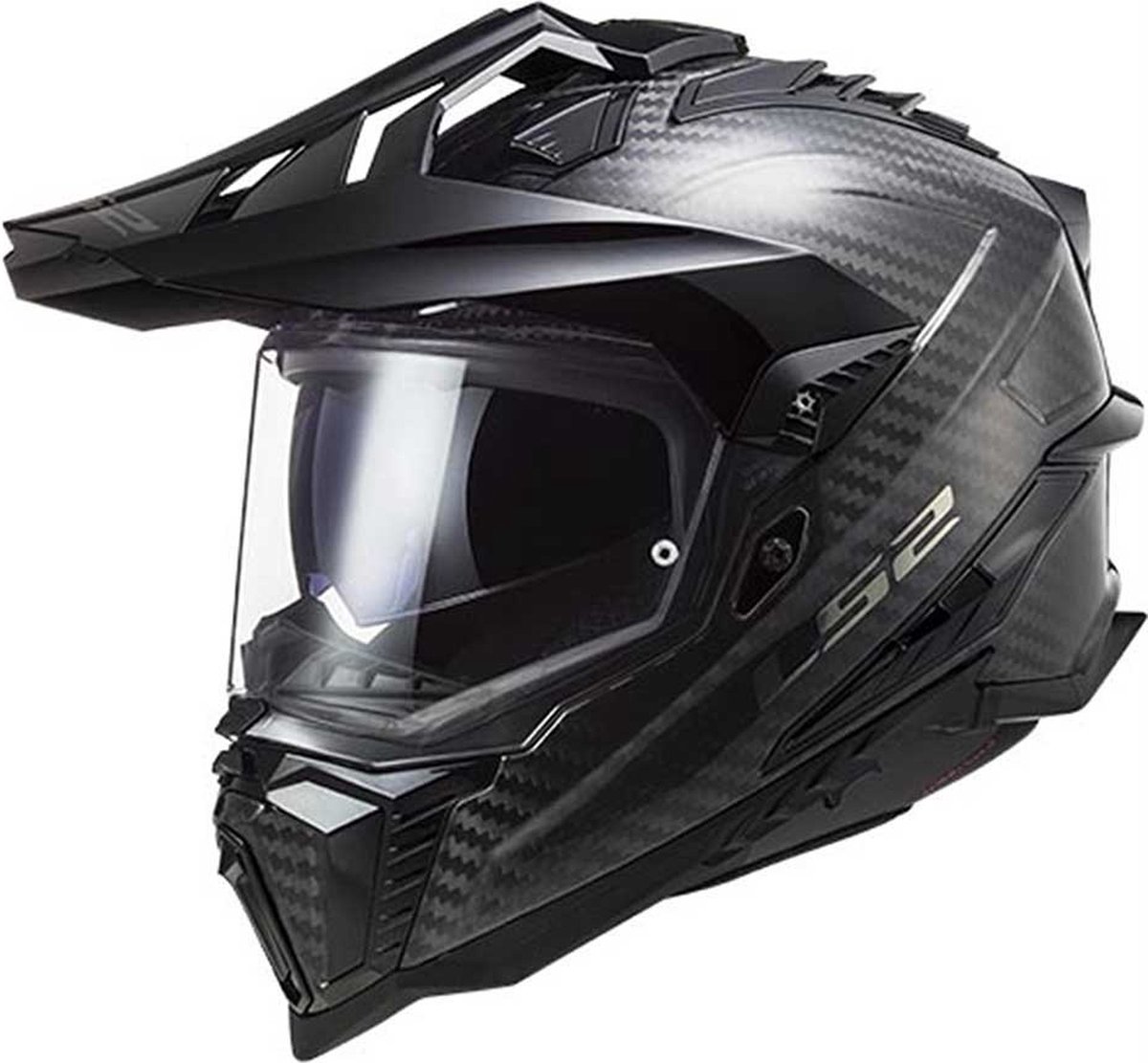 LS2 MX701 C Explorer Gloss Carbon Motocross Helmet XS - Maat XS - Helm