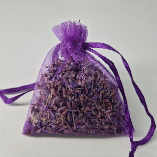 Biologische Lavendel - 10 geurzakjes ± 6 gram paars zakje - Geurzakje - Lavendel - Lavendelgeurzakjes - Biologisch - luchtverfrisser - 