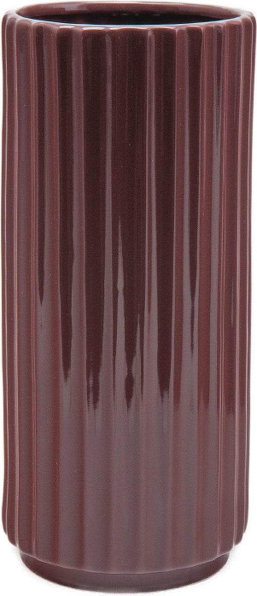XLBoom Ikon vaas Wijnrood - 15 × 15 × 33 cm - Keramische, porseleinen, vaatwasbestendig design vaas - Verkrijgbaar in Maroon | Green | Black - Duurzaam keramiek voor stijlvol wonen