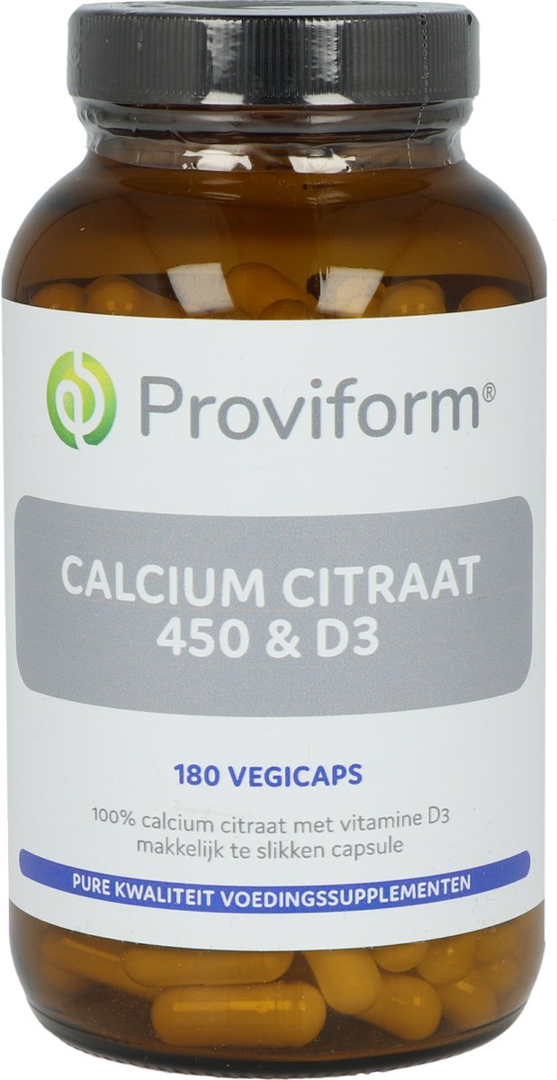 Proviform Calcium citraat 450 & D3 180 Vegetarische capsules
