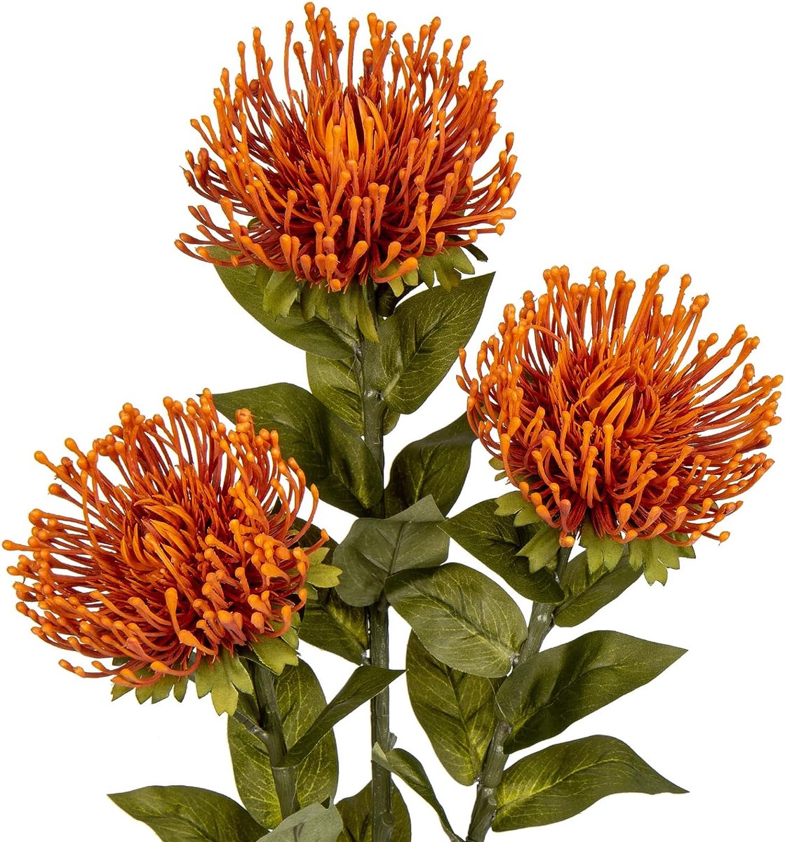 Set van 3 kunstspeldenkussens, bloemen, kunstbloemen, chrysanten, decoratie, kunstspinnen, decoratie voor herfstdecoratie, huisdecoratie, bruiloft, tuinfeest, decoratie, bloemstuk, oranje