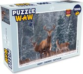 Puzzel Hert - Dieren - Natuur - Legpuzzel - Puzzel 1000 stukjes volwassenen