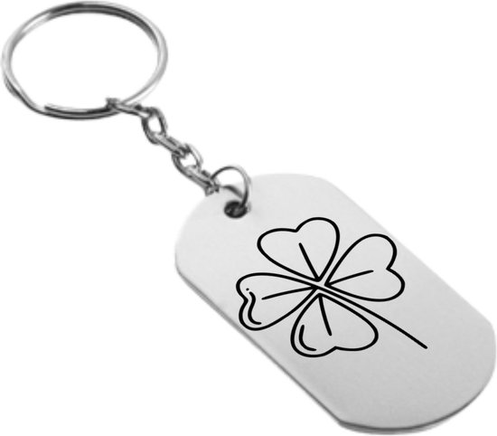 sleutelhanger symbool : klavertje 4 | sleutelhangers / mobielhangers / tassenhangers | Handig