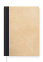 Notitieboek - Schrijfboek - Leer - Structuur - Lederlook - Beige - Notitieboekje klein - A5 formaat - Schrijfblok