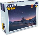 Puzzel Nacht boven het landschap tijdens de winter van Zwitserse Matterhorn - Legpuzzel - Puzzel 1000 stukjes volwassenen