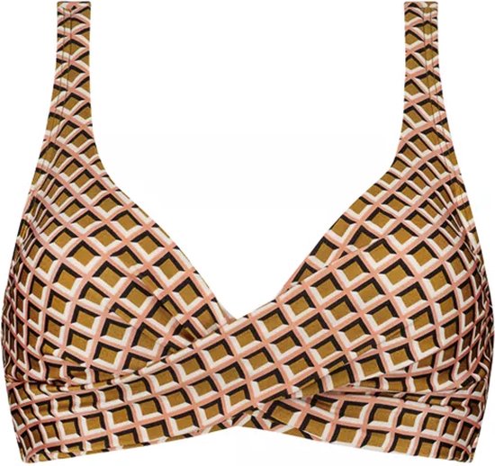 Beachlife - Geometric Play - twist shape bikinitop - goud kleur - maat 42F / 85F