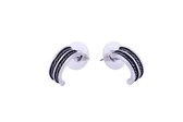 Behave Oorbellen - oorstekers - halve oorringen - zilver kleur - kabel design - 1.5 cm