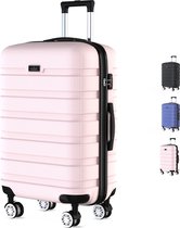 Bol.com Voyagoux® REVELATION - Handbagage Reiskoffer - 39L - Koffers - Reiskoffer met wielen -Lichtroze - TSA Slot aanbieding
